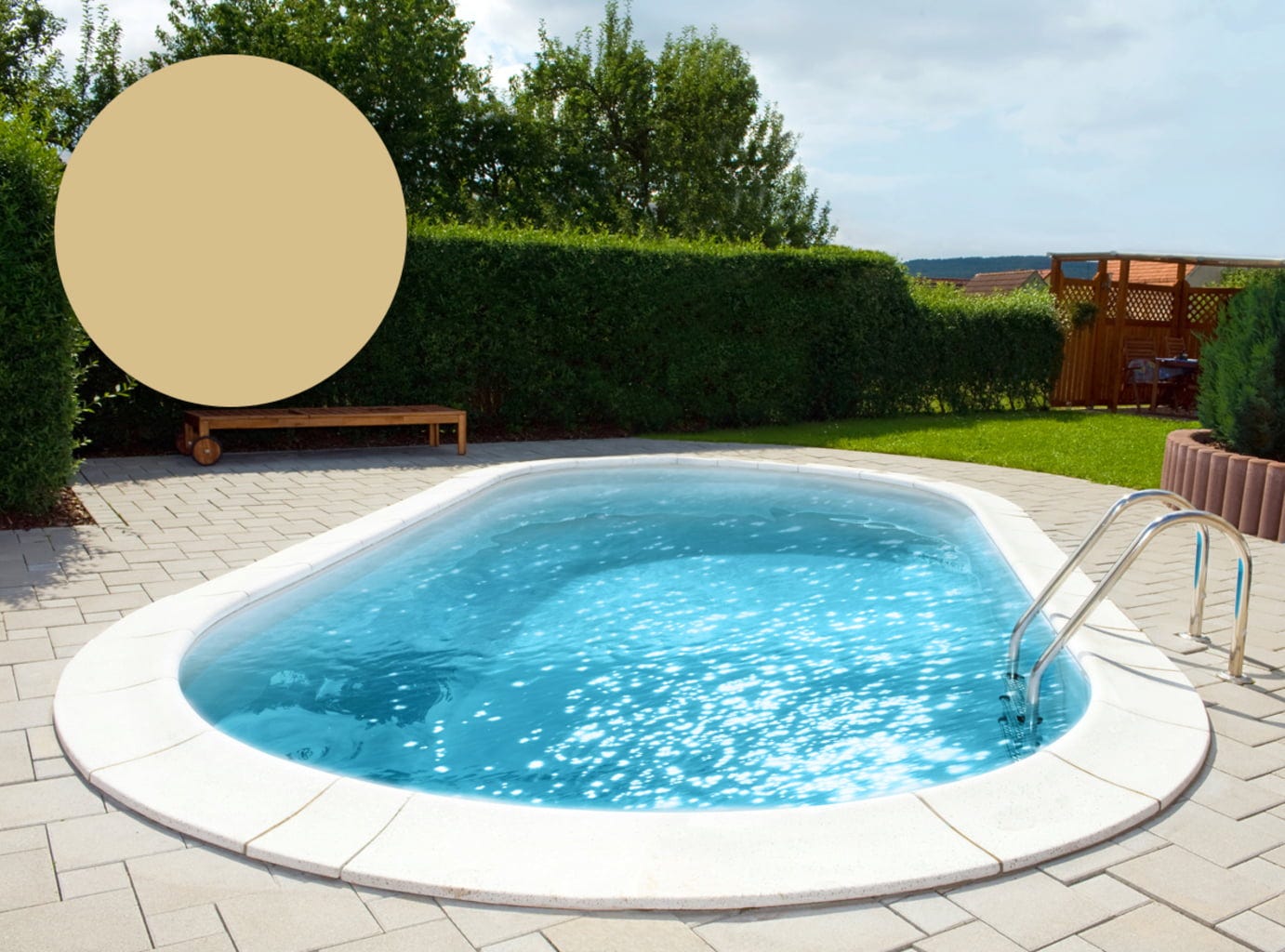 BWT Poolfolie Oval 623 x 360 x 120 cm - Sand - Stärke 0,8 mm / mit Einhängebiese P1