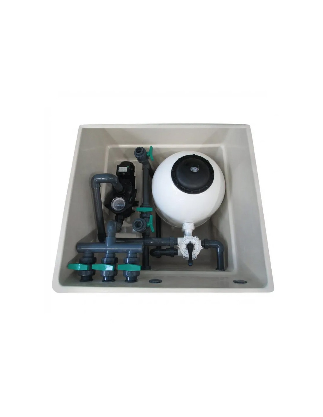 Caseta enterrada Filtro Laminado Superpool TT + Bomba Power Flo II