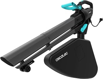 Cecotec Aspirador y Soplador de Hojas con Cable Airforce 3300 Crush&Go. 3300W, Velocidad de Aire 270km/h, Función triturado, Tubo con Boca XL, 6 Velocidad, Bolsa Almacenaje de 40L