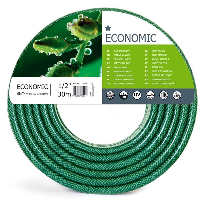 Cellfast 10-002 manguera de jardín ECONÓMICA Manguera de agua elástica y flexible de 3 capas hecha de tela cruzada de poliéster, presión de rotura de 20 bar, 30 m, 44198 pulgadas, -10 2