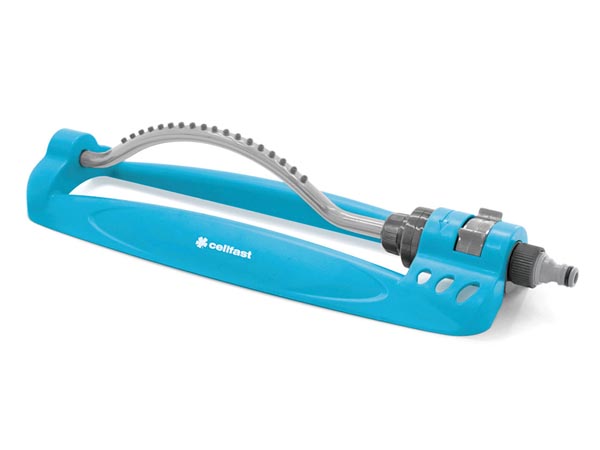 Cellfast Turbo cellPRO™ Aspersor oscilante, 18 boquillas, infinitamente Ajustable, área de riego hasta 240 m², 52-070