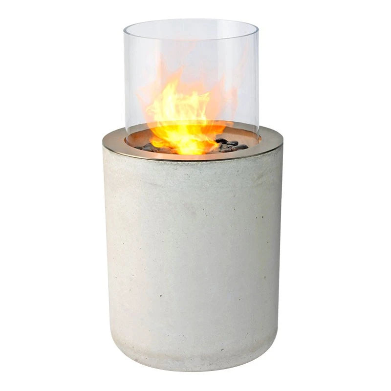 Chimenea Planika Jar con base de cemento