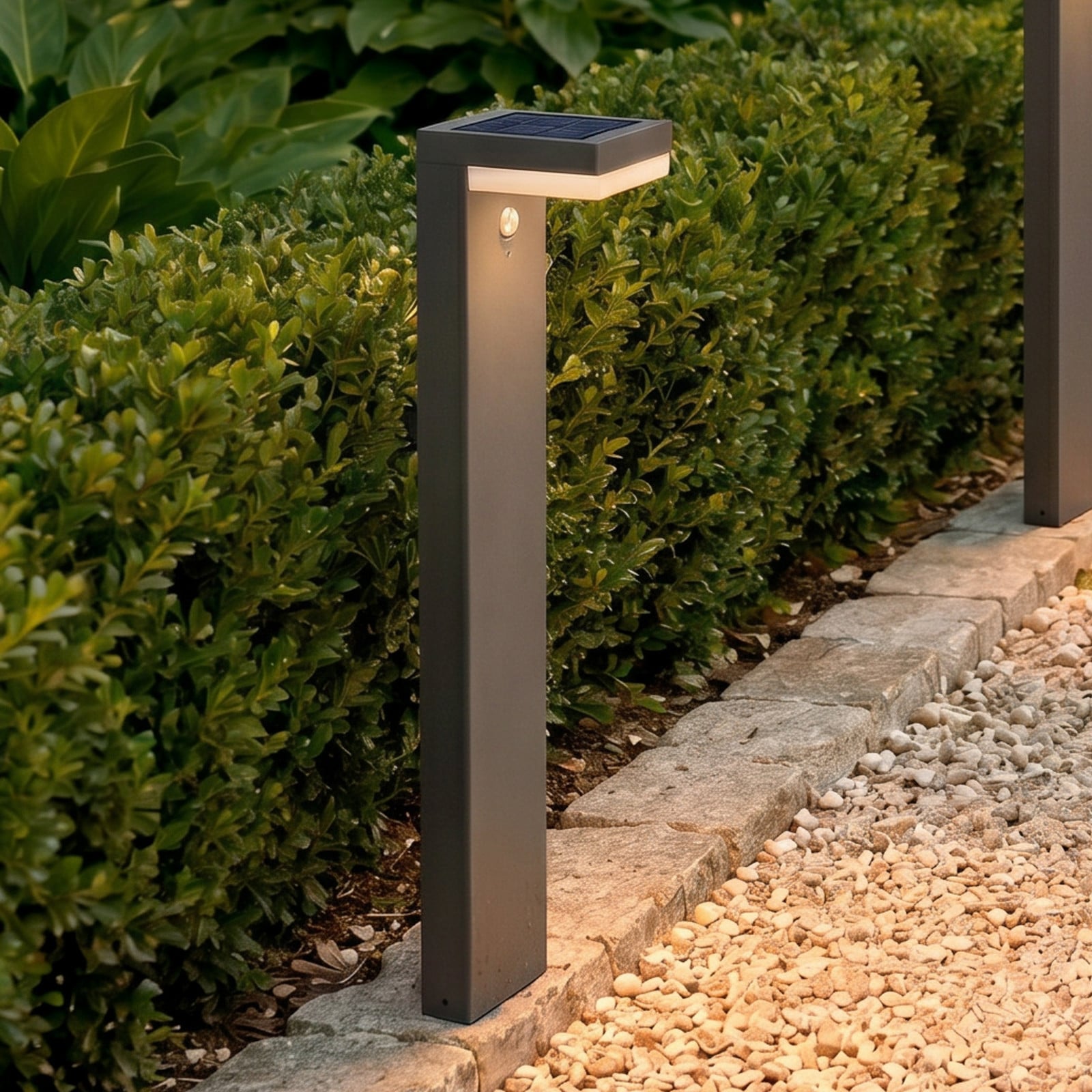 Chioma LED Solar Lámpara Jardín W/Sensor Dark Grey - Lindby - Terraza - Moderno - Metal - Angular