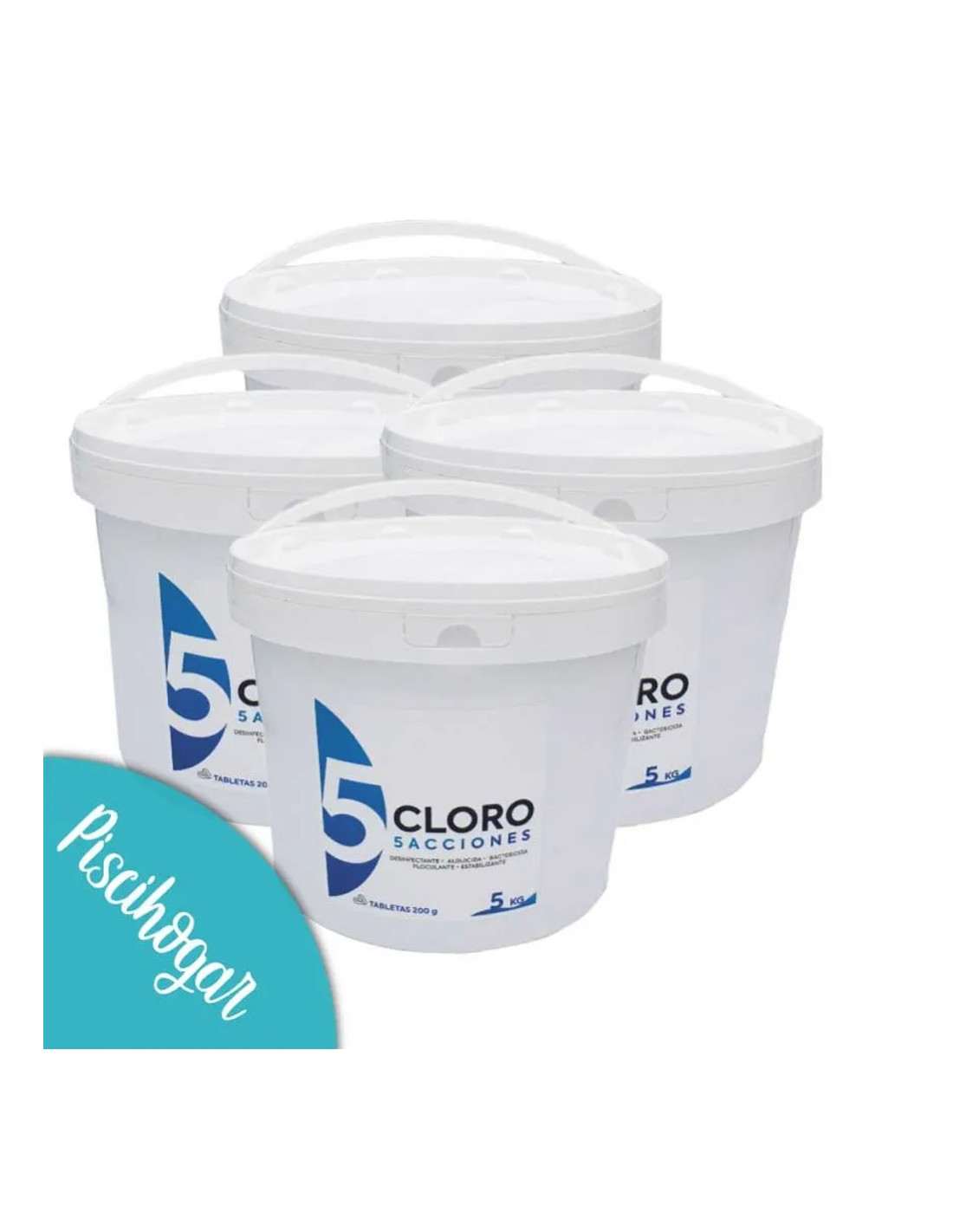 Cloro 5 acciones en tabletas Sin Cobre | 20kg (4x5kg)