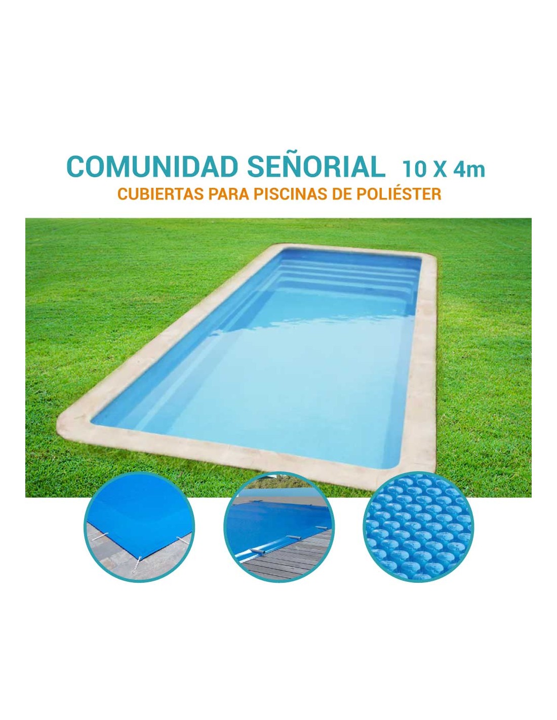 Comunidad Señorial | 4 x 10m | Cubiertas piscina de poliéster Norgalicia