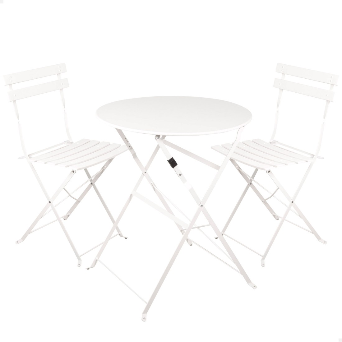 Conjunto de muebles de terraza 60x70 cm blanco