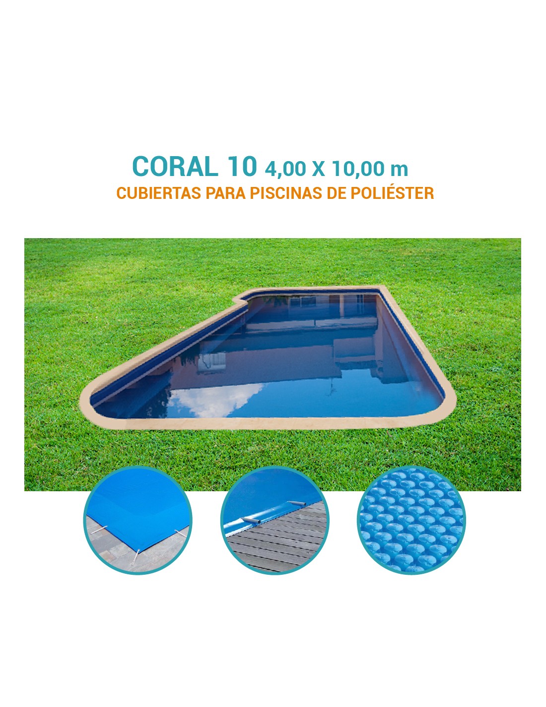 Coral 10| 10 x 4m | Cubiertas piscina de poliéster DTP