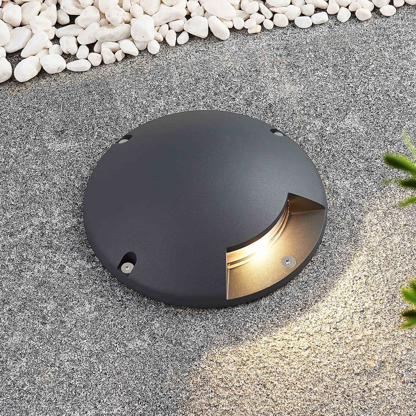 Cormac 1 LED Spot Exterior Empotrable de Suelo Dark Grey - Lindby - Terraza - Moderno - Aluminio - Redonda