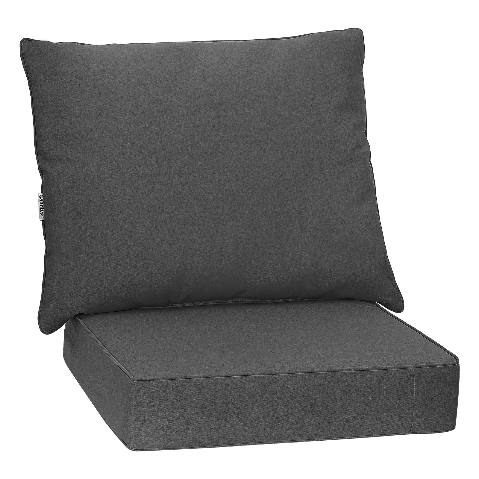 Costway Cojines para Silla Exterior Asiento y Respaldo Impermeables Gruesos Resistentes al Sol Funda Cremallera Cintas Sujeción para Patio Gris