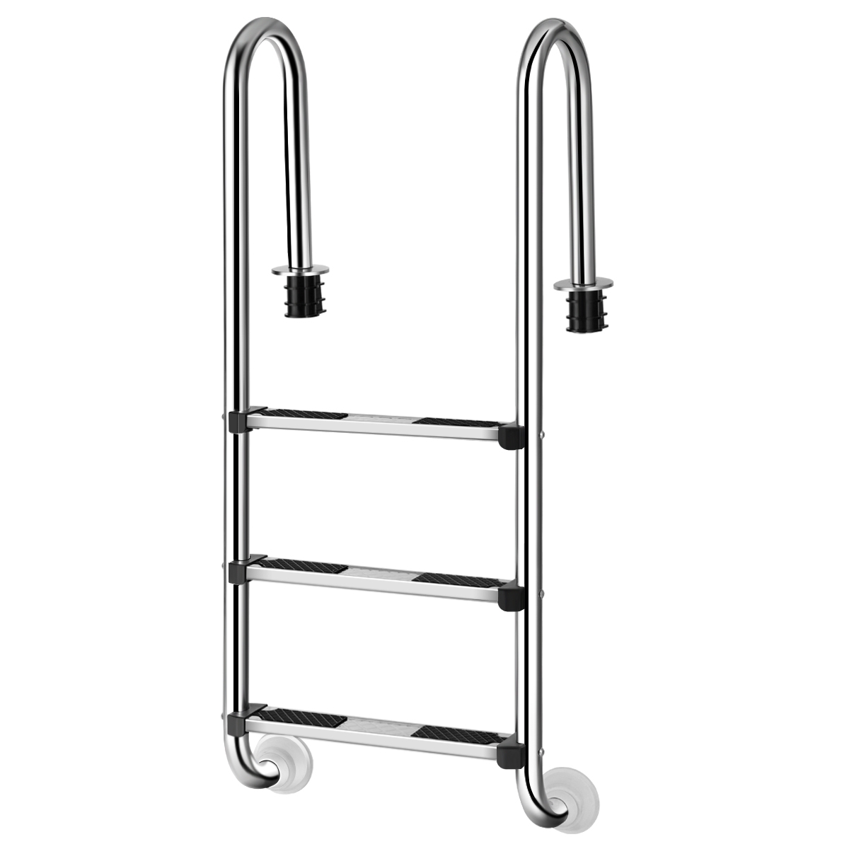 Costway Escalera para Piscina con 3 Peldaños Antideslizantes Escalera en Acero Inoxidable 304 para Piscina Enterrada 55 x 25 x 132,5 cm