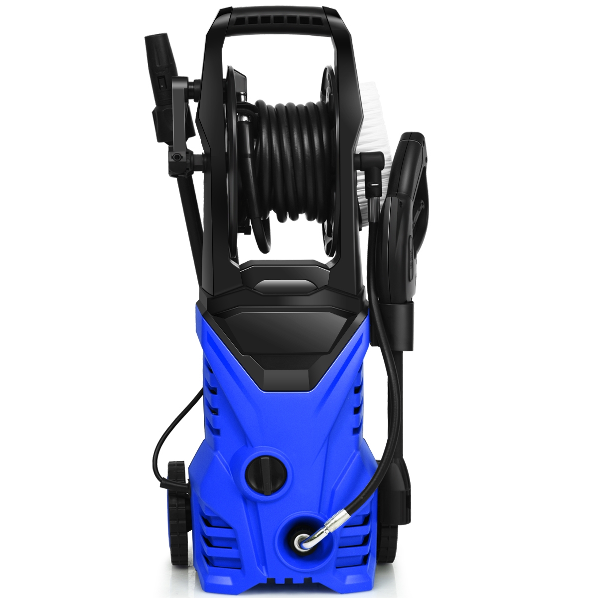 Costway Hidrolavadora de Alta Presión con Boquilla Cables y Mangueras Limpiadoras a Presión para Jardín Coche Casa Exterior Azul 27 x 27 x 68 cm