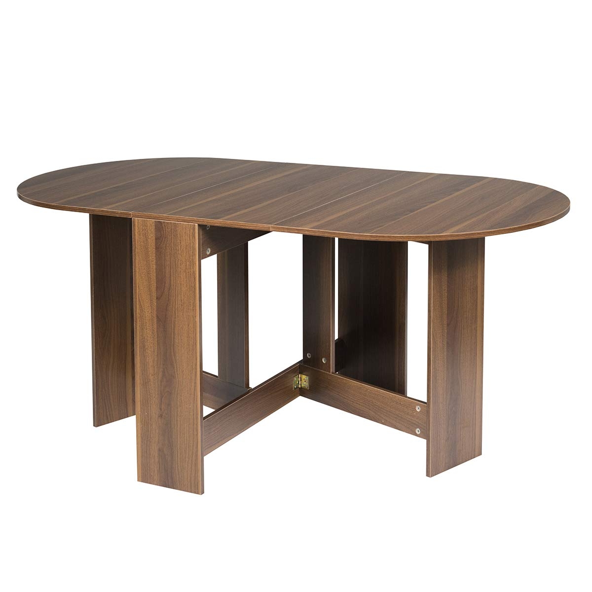 Costway Mesa Plegable Mesa de Comedor para Cocina Balcón Jardín 163 x 80 x 75 cm Marrón