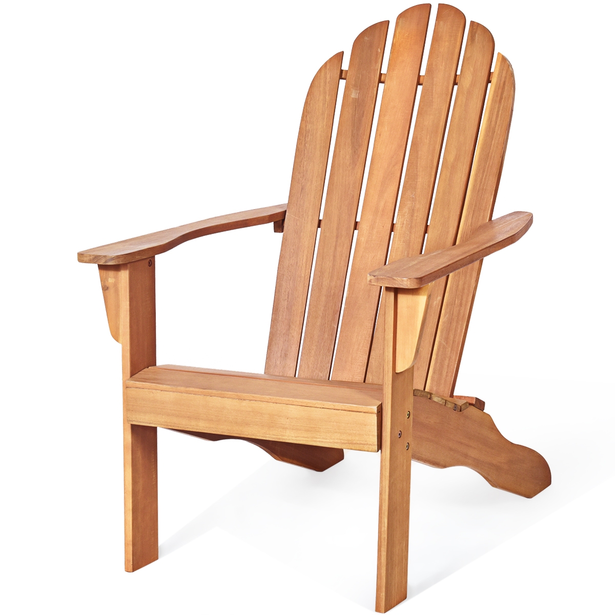 Costway Silla Adirondack de Exterior de Madera Acacia para Patio Jardín Ergonómico Sillón para Balcón Piscina 69 x 88 x 103 cm