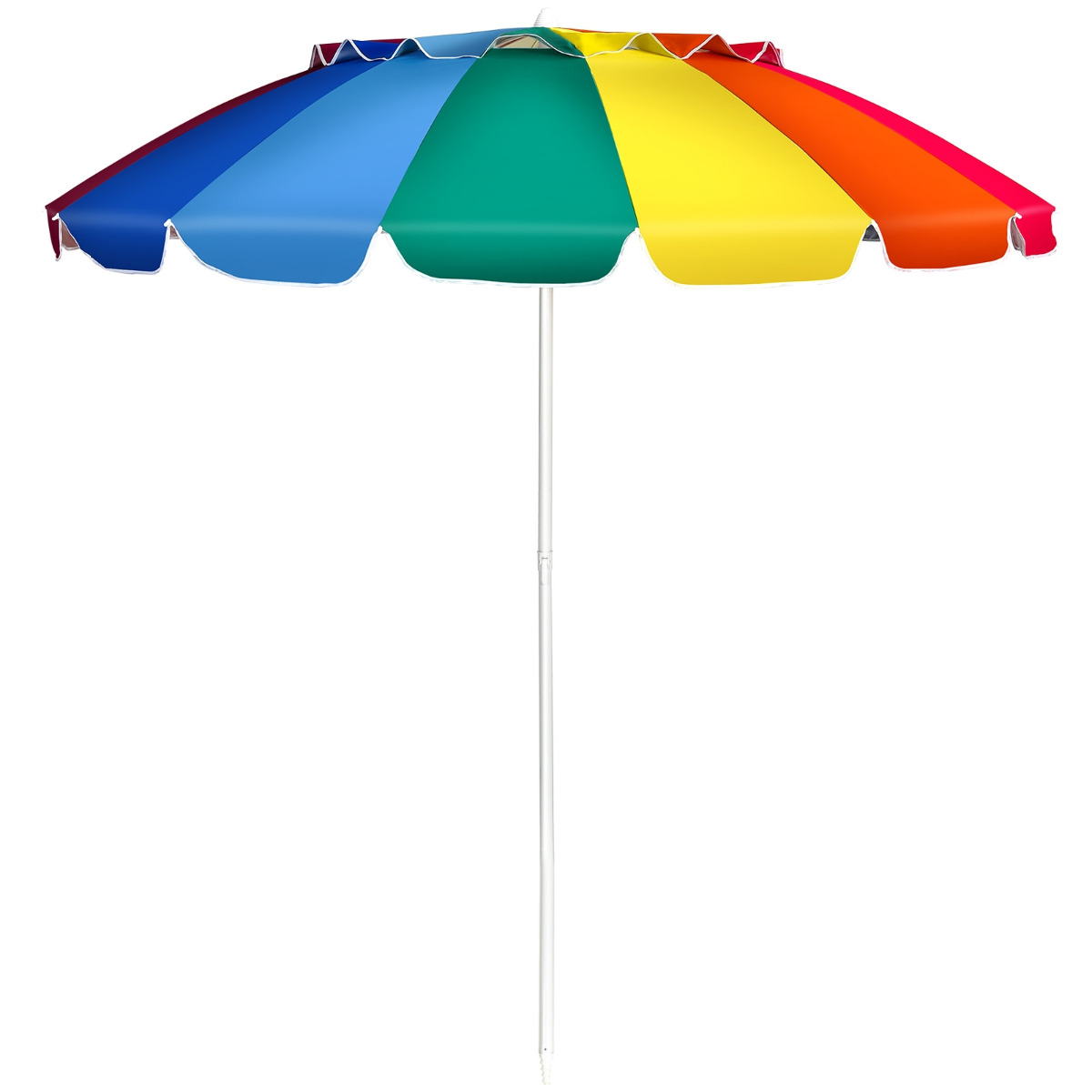 Costway Sombrilla de Playa Parasol Regulable con Protección Solar UPF50+ Inclinable Portátil de Exterior Jardín 2,2 x 2,45 m