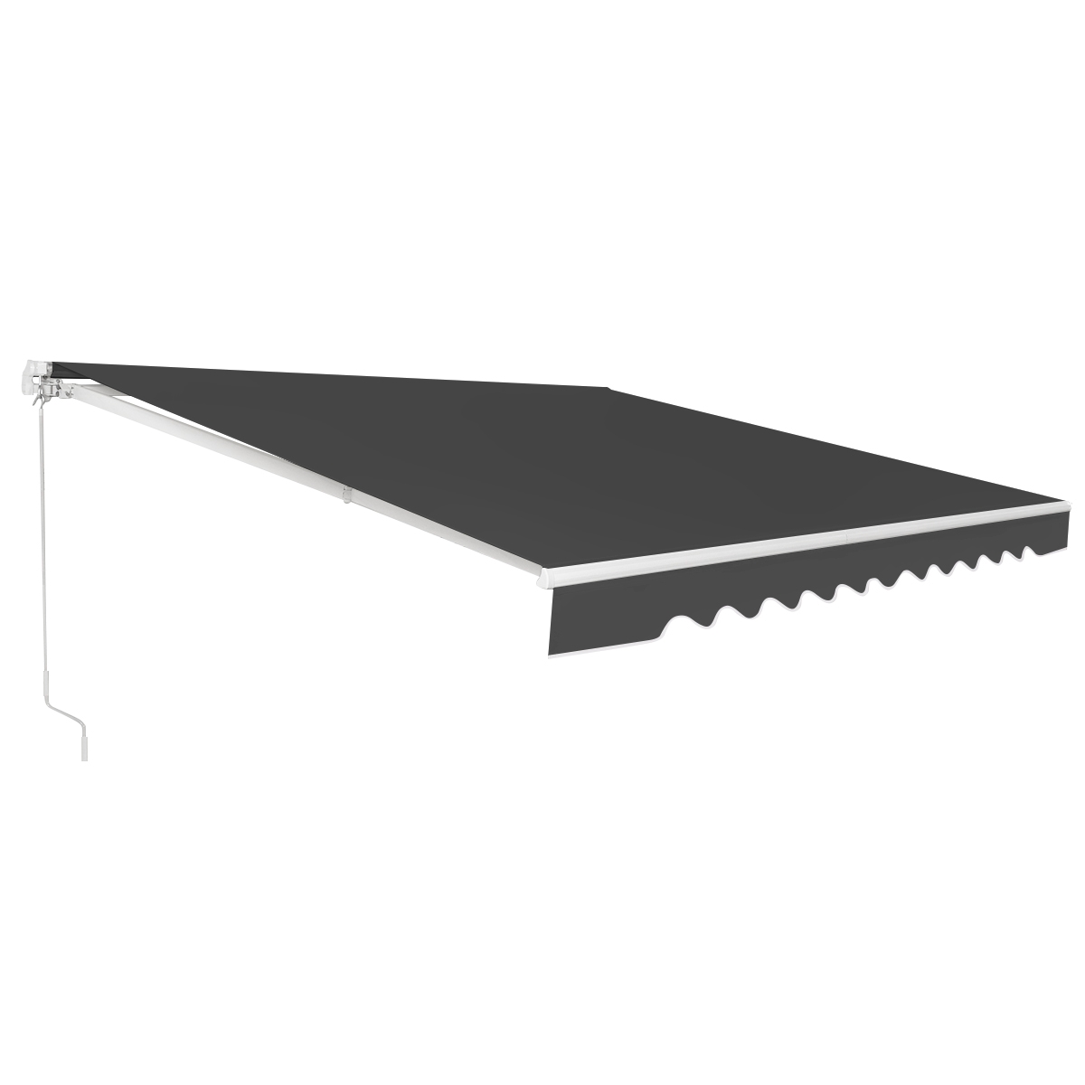 Costway Toldo Retráctil 3 x 2,5 m en Aluminio con Manivela y Poliéster Impermeable de Exterior Gris
