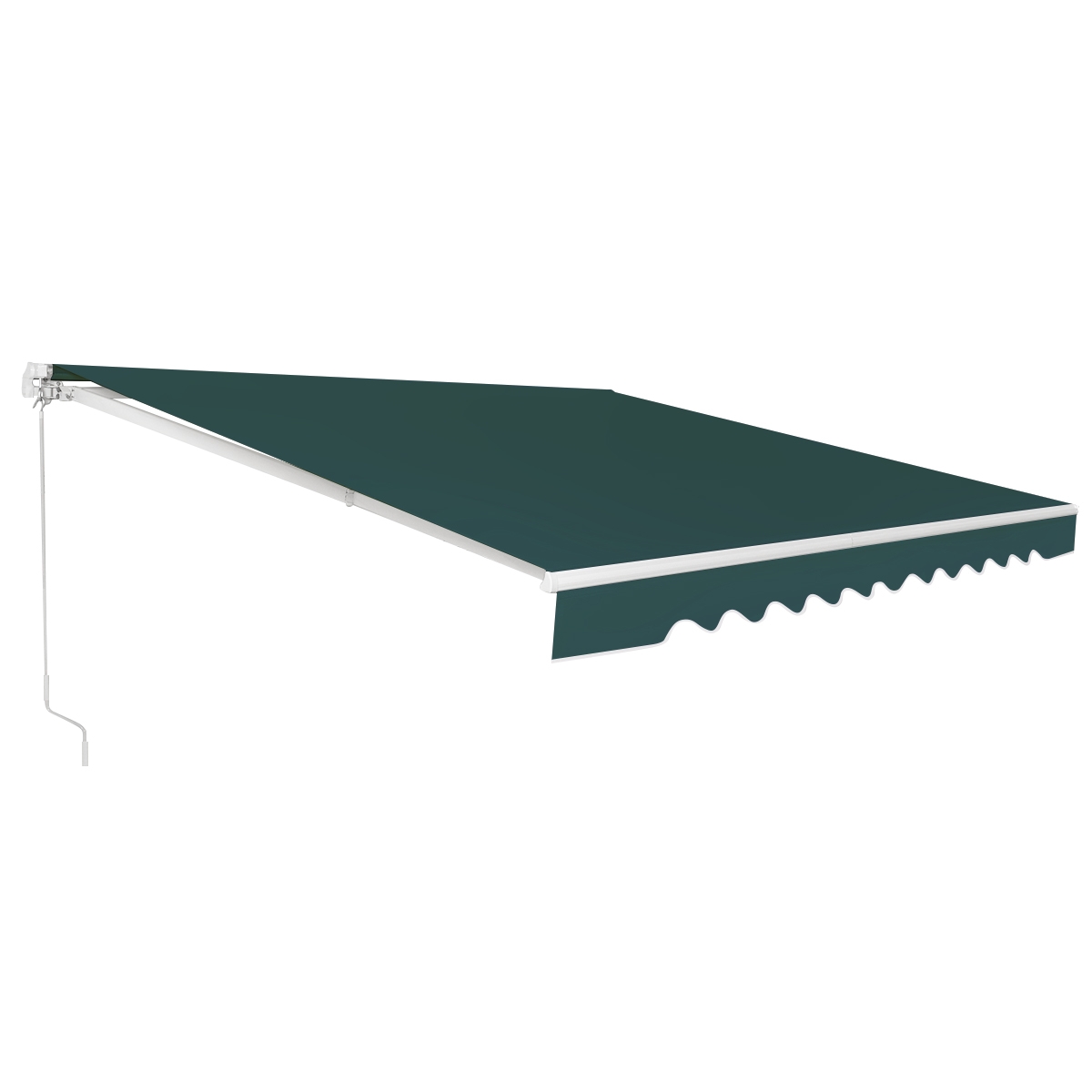 Costway Toldo Retráctil 3 x 2,5 m en Aluminio con Manivela y Poliéster Impermeable de Exterior Verde