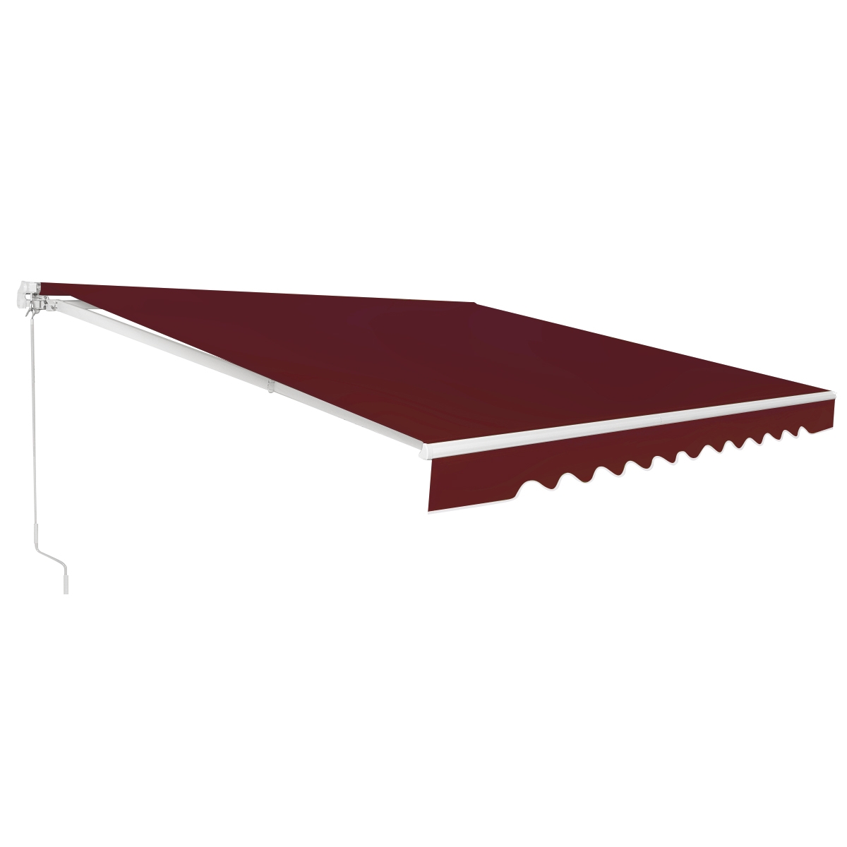 Costway Toldo Retráctil 3 x 2,5 m en Aluminio con Manivela y Poliéster Impermeable de Exterior Vino