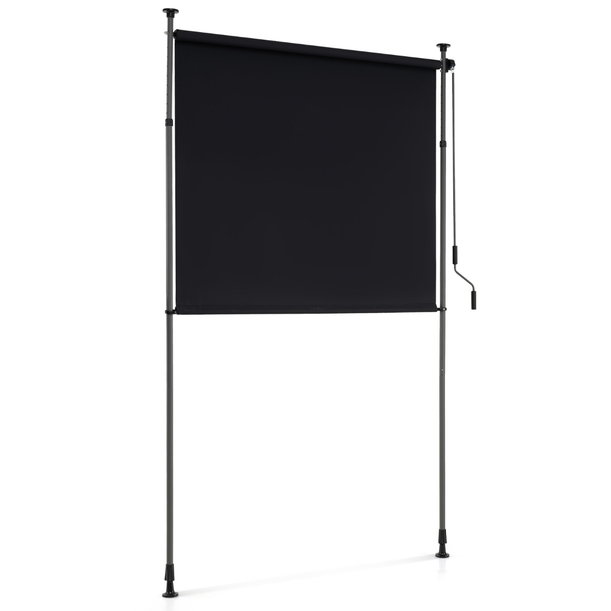 Costway Toldo Retráctil Vertical para Patio 150/200/250x220-310cm Sombrilla Enrollable Exterior Altura Ajustable con Manivela para Balcón Piscina