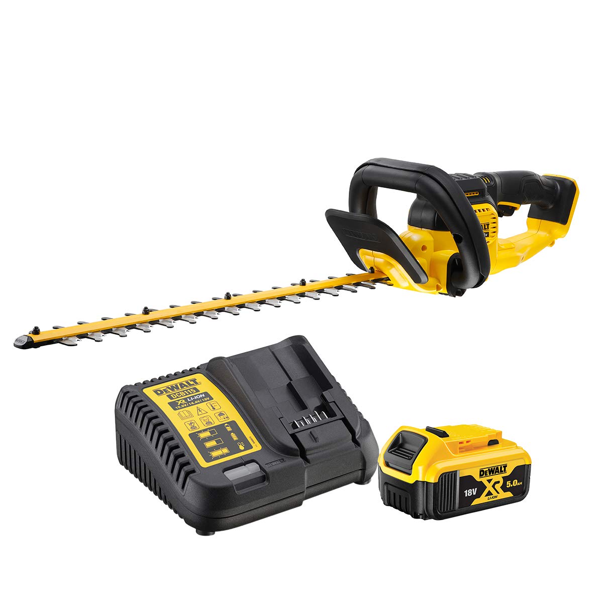 DEWALT DCMHT563P1-QW - Cortasetos XR 18V 55cm 25mm con 1 batería Li-Ion 5,0Ah