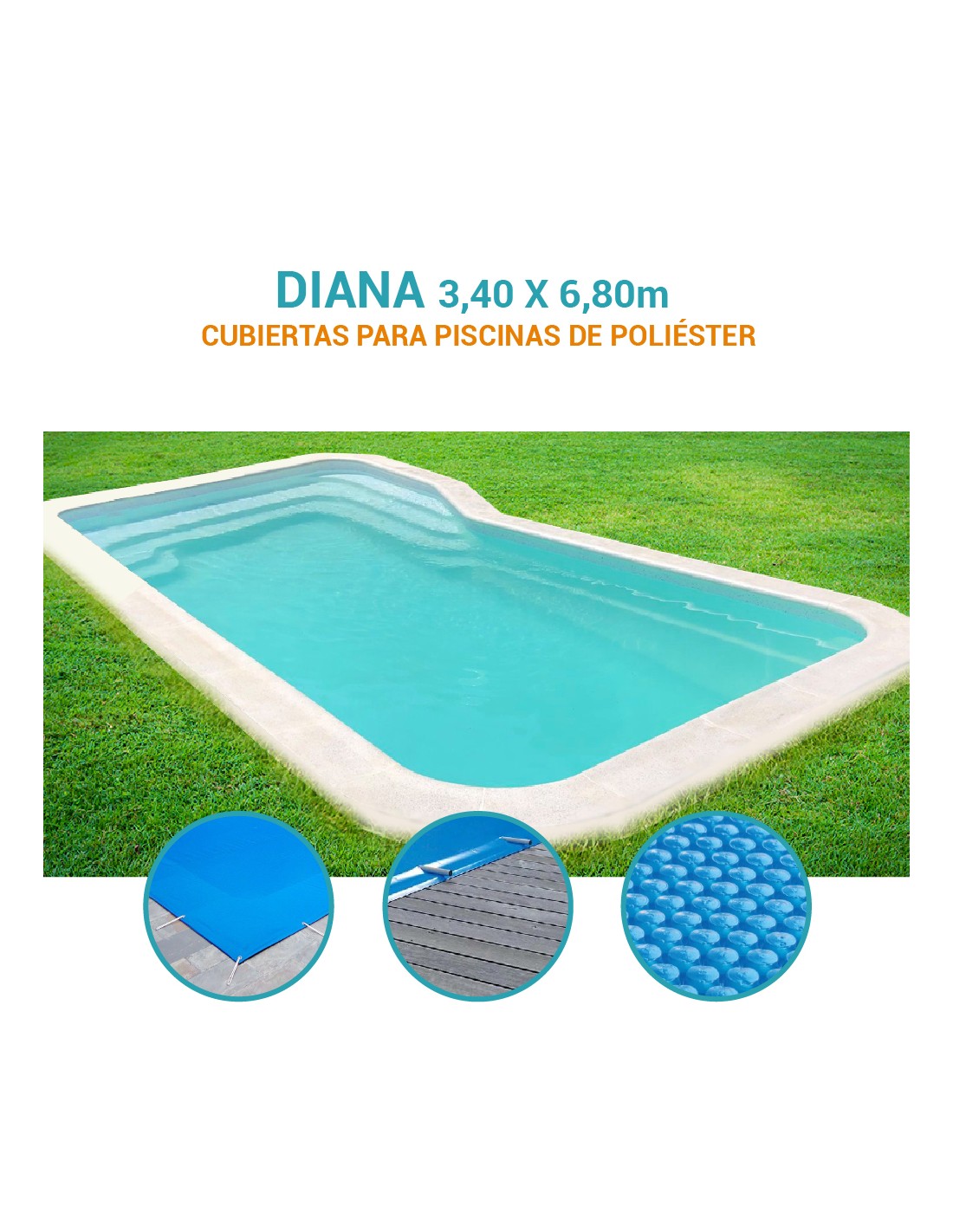 Diana | 3,40 x 6,80m | Cubiertas piscina de poliéster Coinpol