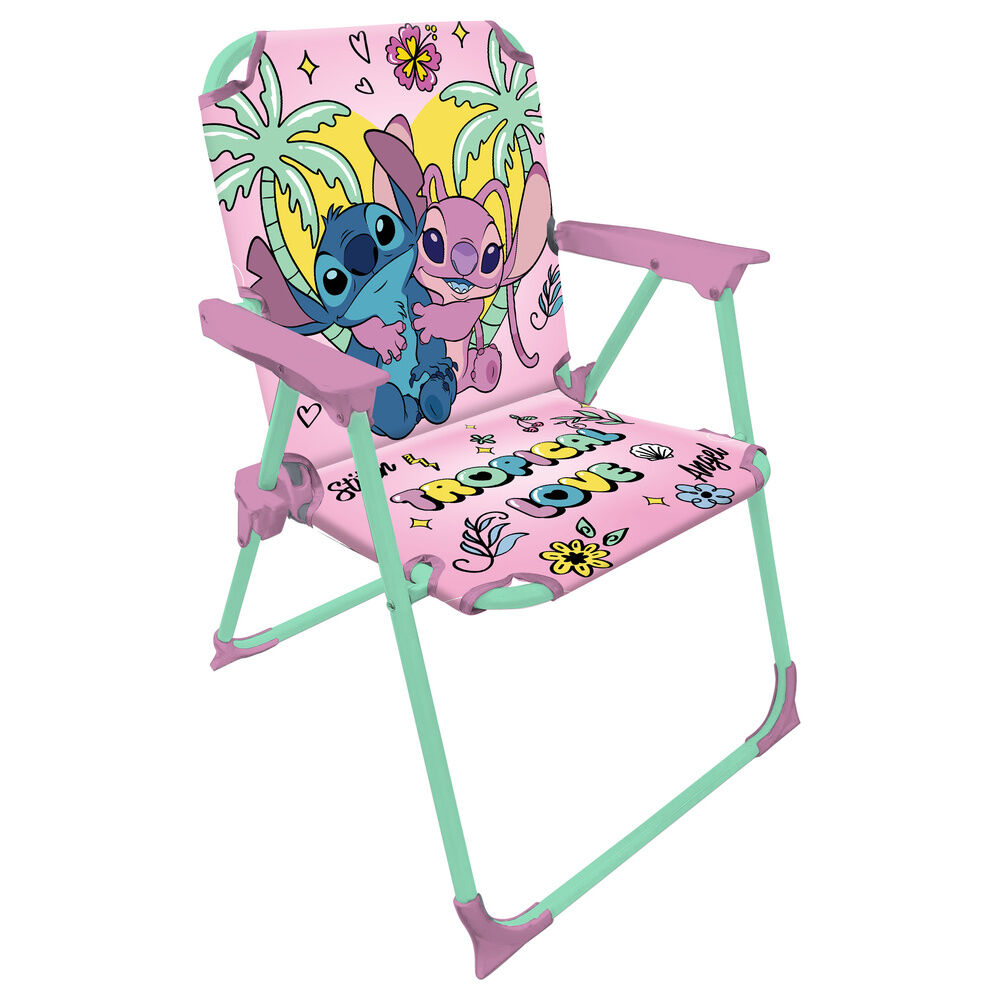 Disney Silla Infantil Plegable Playa y Jardín – con Brazos, Ligera, Compacta y Fácil de Transportar – Silla para Niños Interior/Exterior – hasta 30 kg (Stitch 5695)