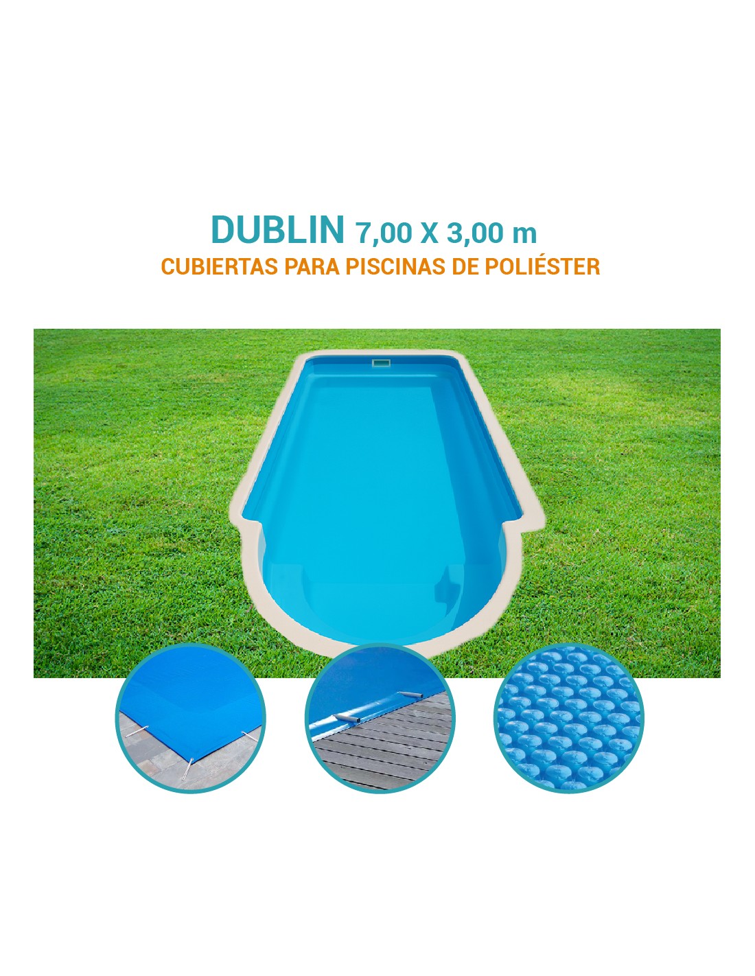 Dublín | 7,00 x 3,00m | Cubiertas piscina de poliéster Europa