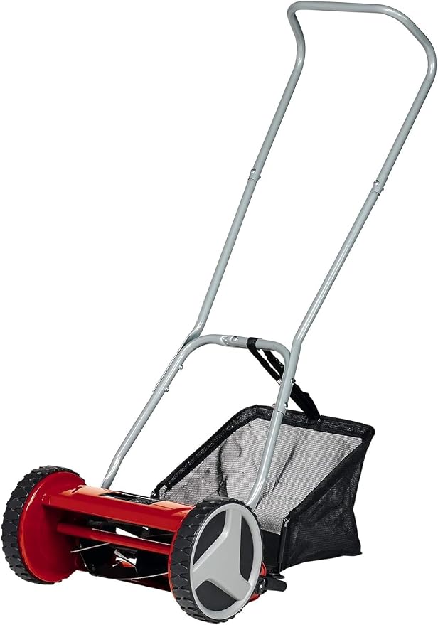 Einhell Cortacésped Manual GC-HM 300 | hasta 150 m² | 30 cm de ancho de corte | eje con rodamientos de bolas | 5 cuchillas de acero | cesta recogedora de 16 l