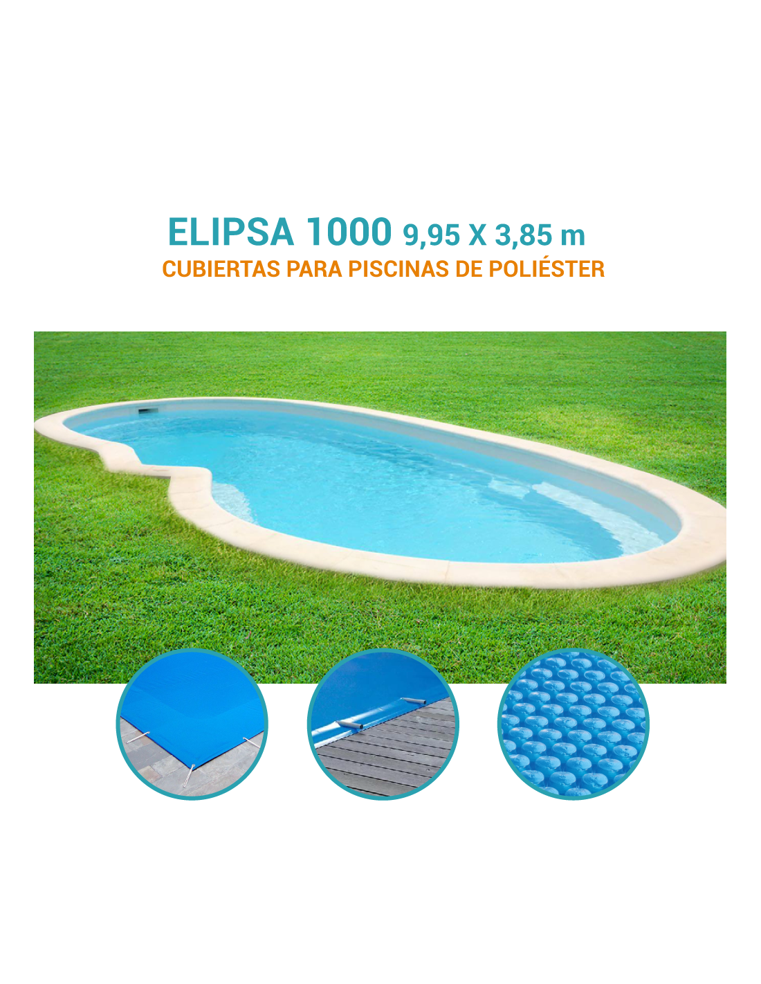 Elipsa 1000 | 9,95 x 3,85m | Cubiertas piscina de poliéster Europa