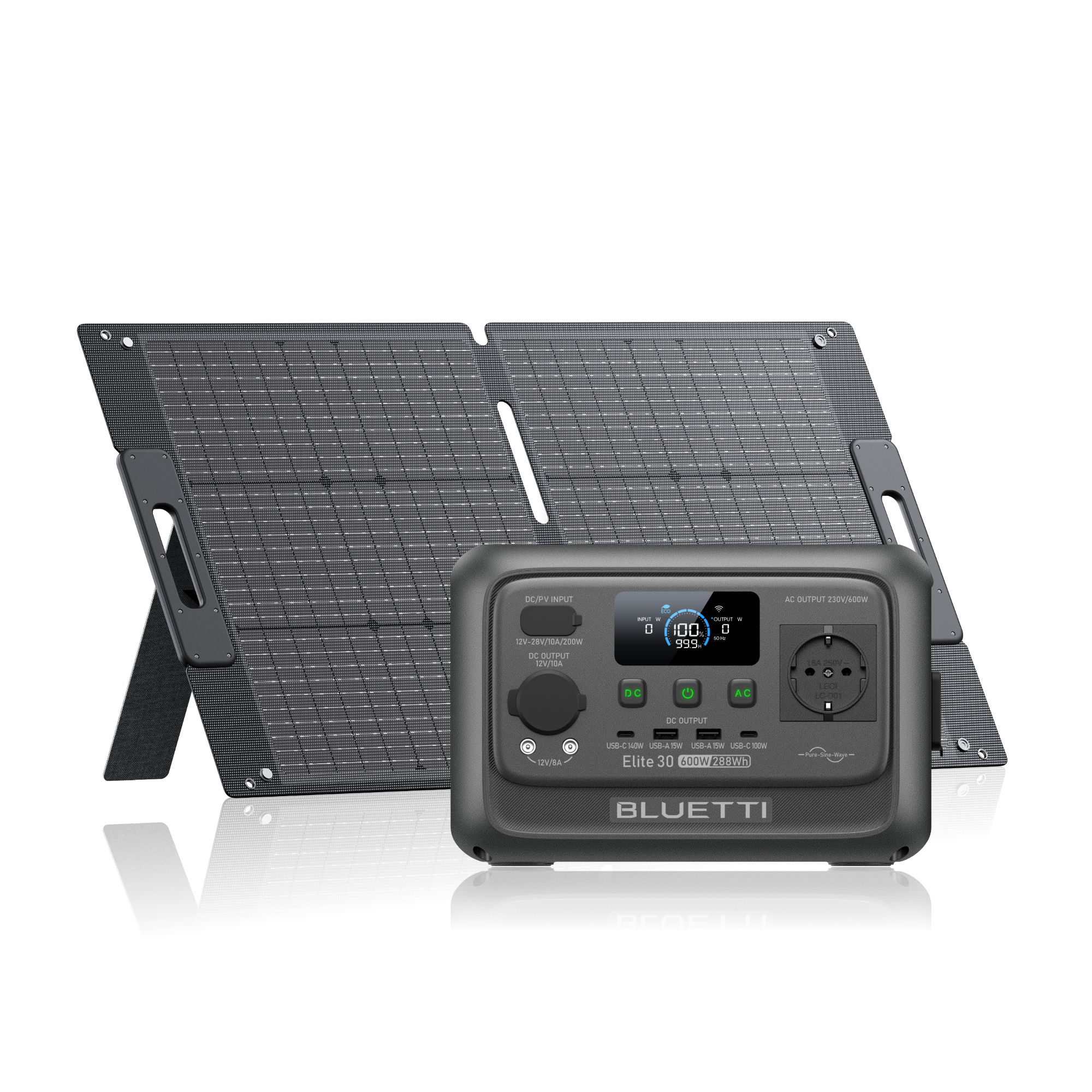 Elite 30 V2+100W Elite 30 V2+100 W Solar | 600 W 288 Wh | 100 W Kit solar