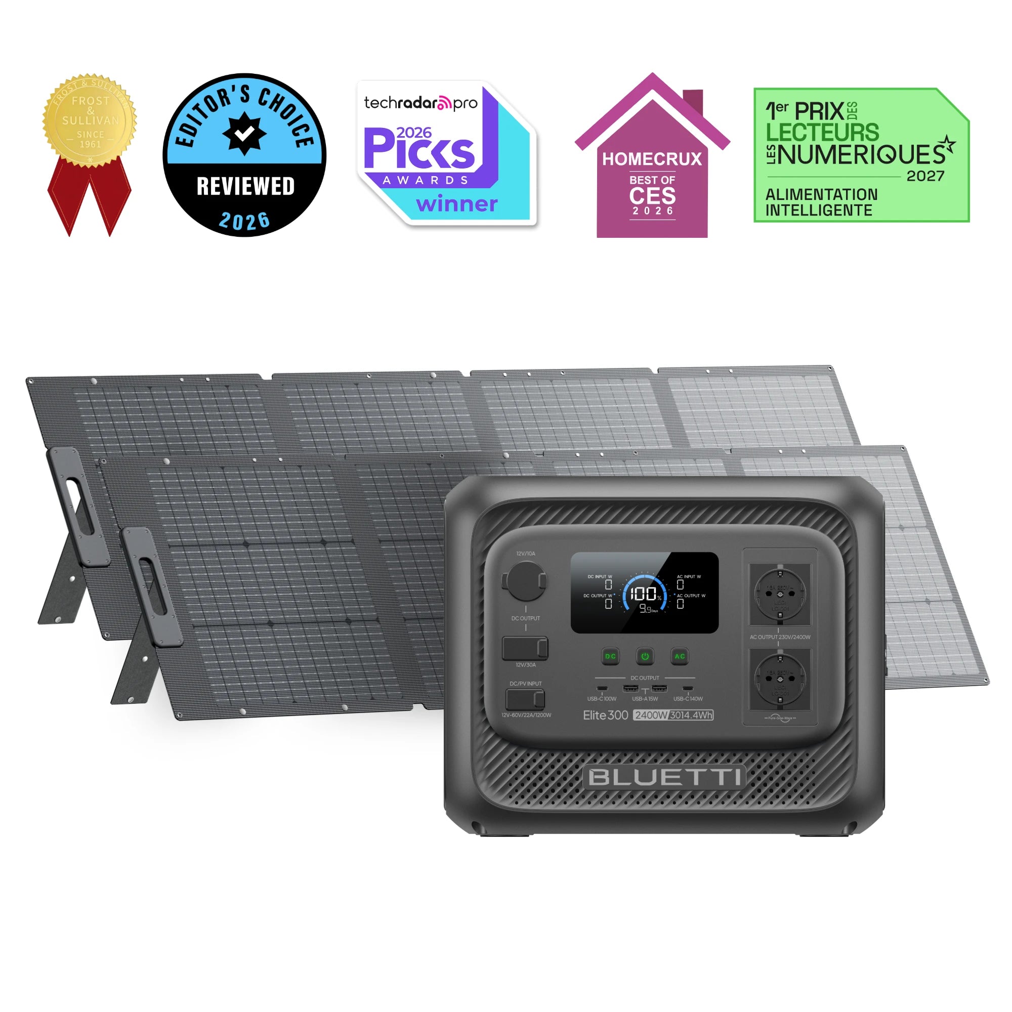 Elite 300+2*200W Elite 300+2*200W | 2.400W 3.014 Wh | 400 W Solar kit