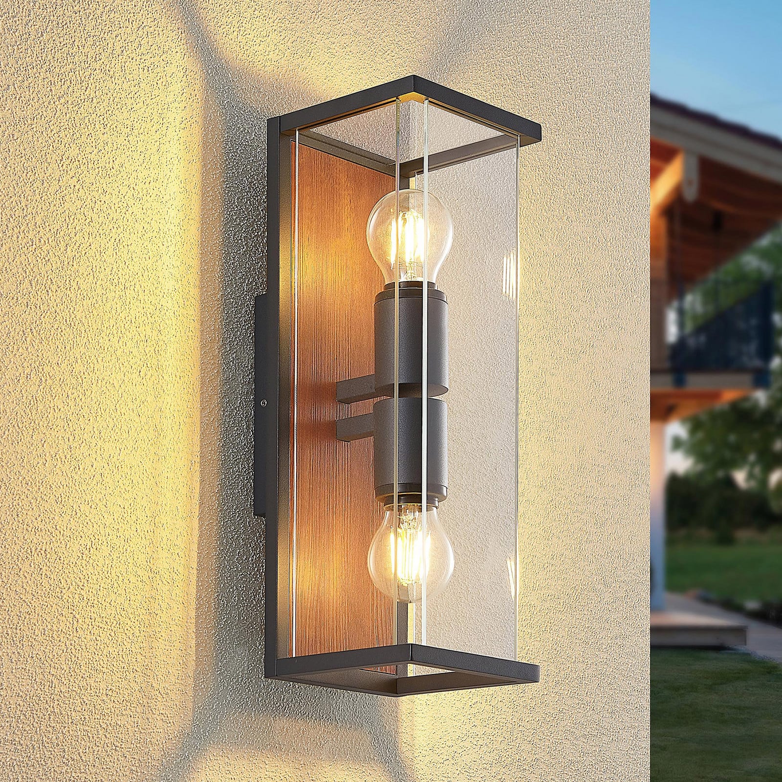 Elwin 2 Aplique Exterior - Lucande - Moderno - Metal - Angular