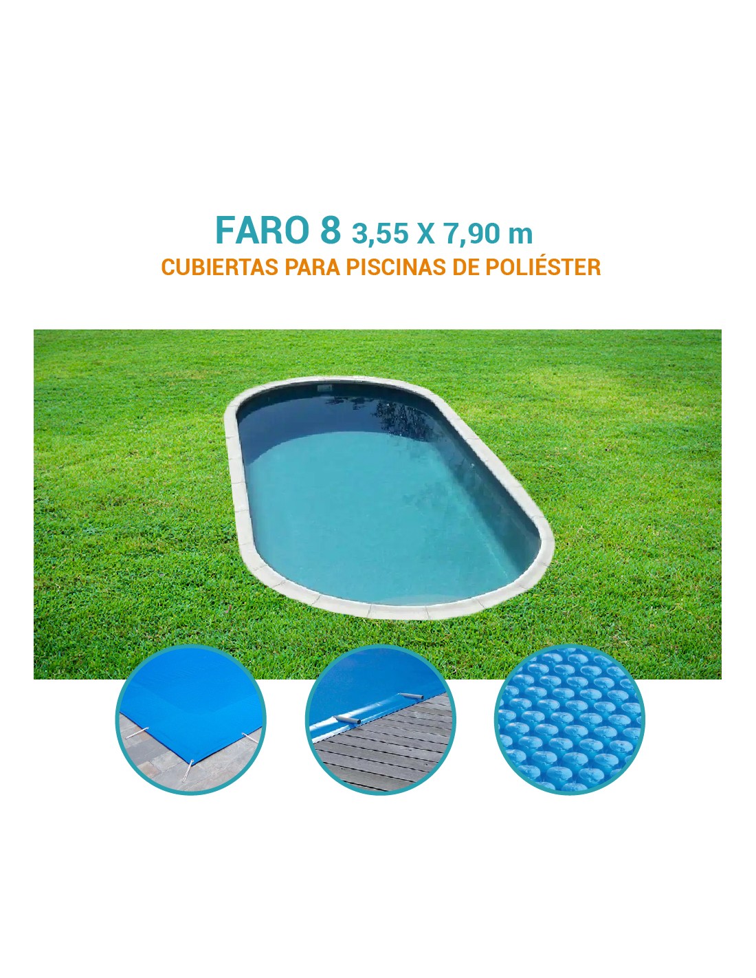 Faro 8| 7,90 x 3,55m | Cubiertas piscina de poliéster DTP