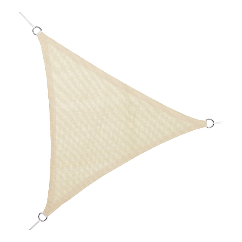 Faura - Toldo Vela Triangular Beige 150 gr/m2 | 3,6 x 3,6 x 3,6 Metros