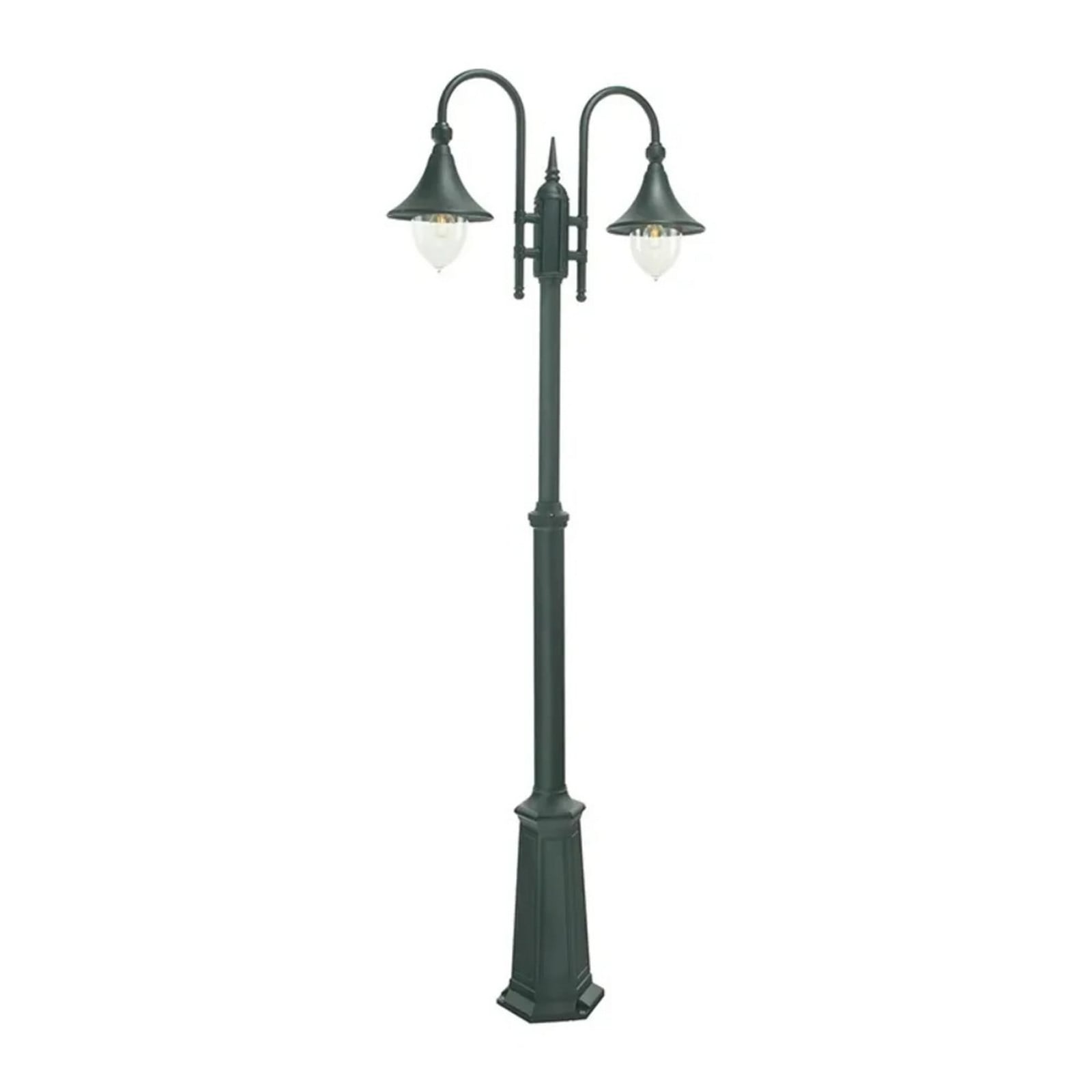 Florence 2 Lámpara Exterior tipo Farola Doble Negro - Norlys - Terraza - Aluminio