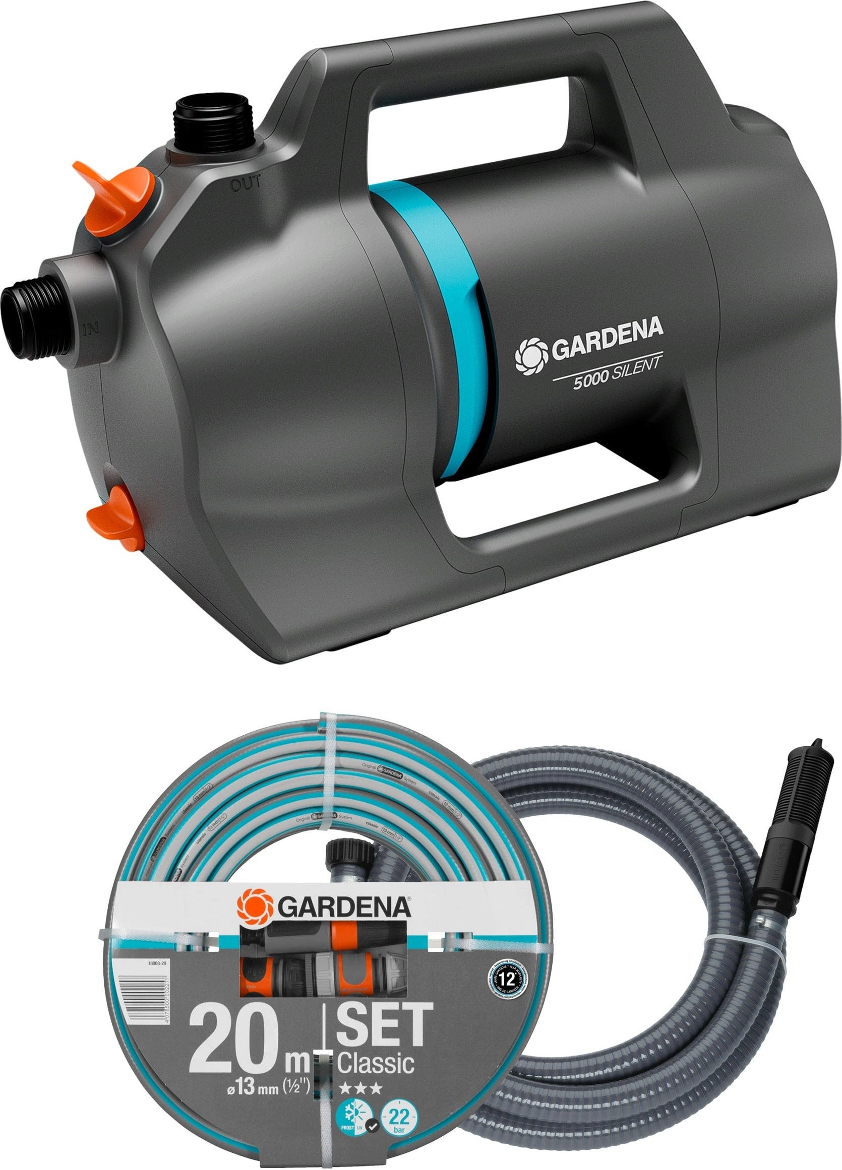 GARDENA Gartenpumpe 5000 Silent Set - 1 Set
