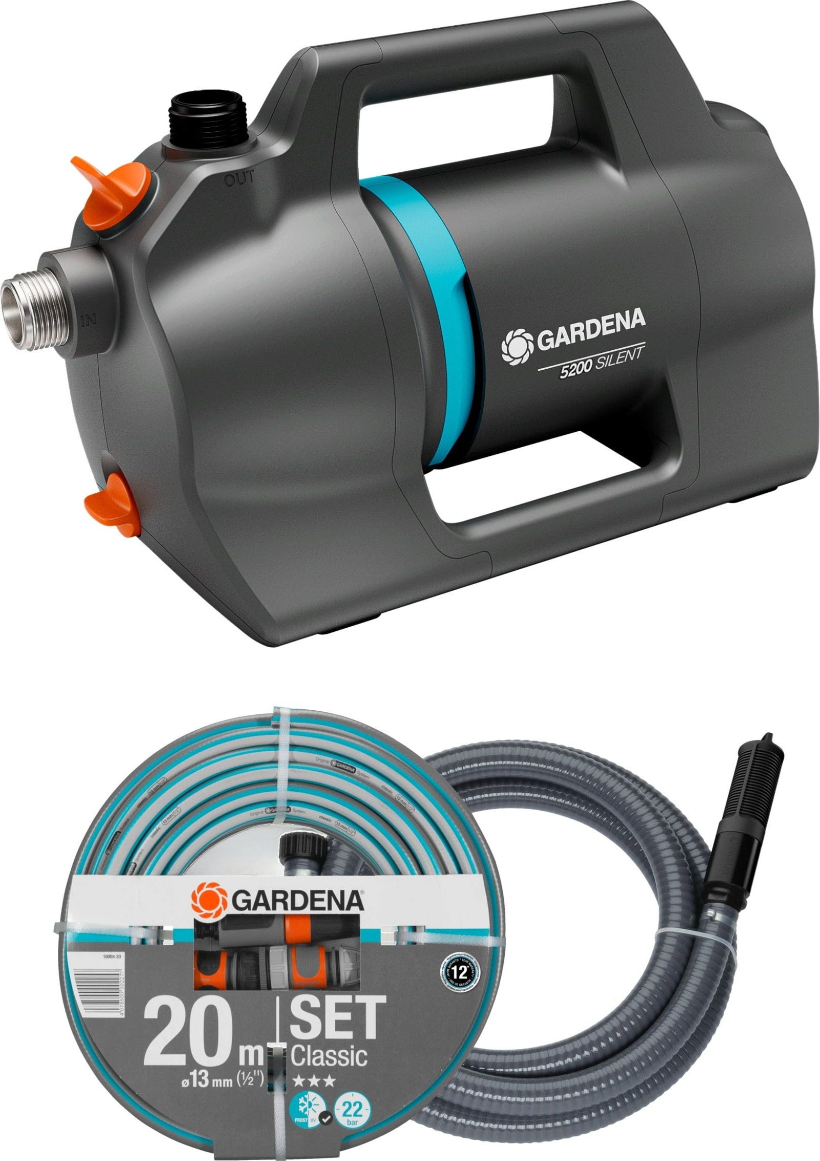 GARDENA Gartenpumpe 5200 Silent Set - 1 Set