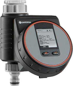 Gardena programador de riego Flex: riego automático y en poco tiempo para la terraza y el balcón, fácil manejo, función Water Now (1890-20)