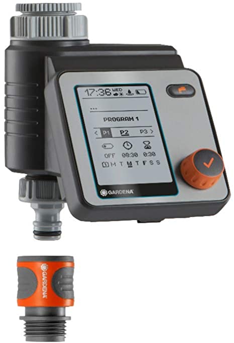 Gardena programador de riego Master: riego automático y en poco tiempo, 6 programaciones, pantalla LCD, interrupción de seguridad (1892-20)