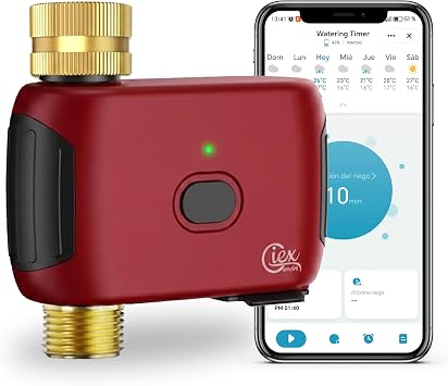 GIEX Temporizador de riego WiFi, Programador Inteligente para Grifo de jardín, Compatible con Alexa y Google Assistant, Funciona con la aplicación Tuya Smart Life, Sistema de riego automático