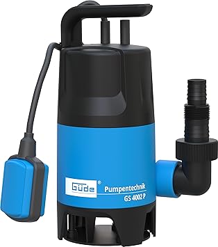 Güde 94630 - GS4002P - Bomba sumergible para aguas residuales - Con interruptor de flotador - 400 W - 7500 l/h Altura máxima de suministro 5 m [Clase energética A], azul/negro