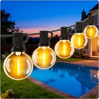Guirnalda Luces Exterior Jardin LED - 9M 30Ft Luces Exterior G40 Bombillas