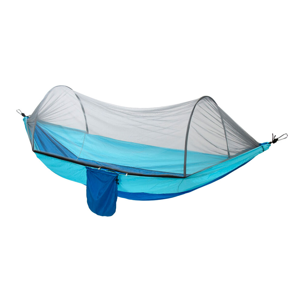 HAMACA DE VIAJE CON MOSQUITERA 140 X 260CM COLORES SURTIDOS