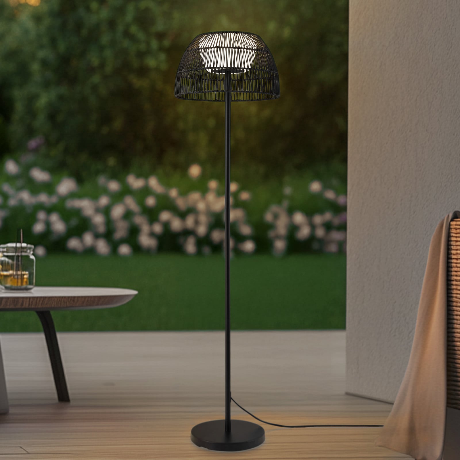 Heribio LED Exterior Lámpara de Pie H153 Negro - Lucande - Balcón - Moderno - Metal - Con pantalla