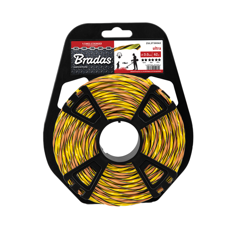 Hilo de corte para desbrozadora, Ultra L3 Twist, modelo 2,0 mm x 139 m en bobina, uso profesional en jardinería, corte trenzado silencioso y alta durabilidad