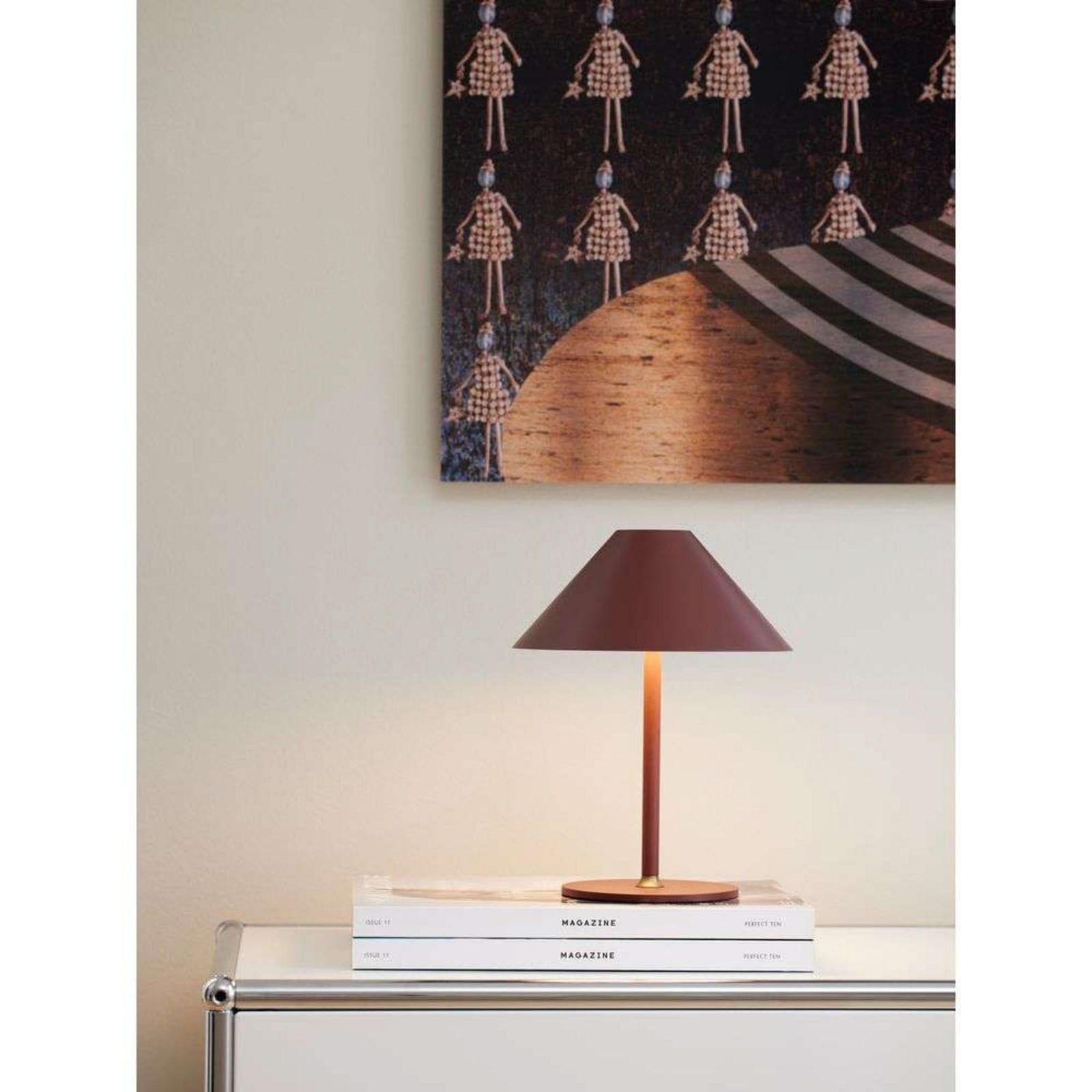 Hygge Portable Lámpara de Sobremesa Ø19 Maroon - Halo Design - Sala de estar / salón - Metal