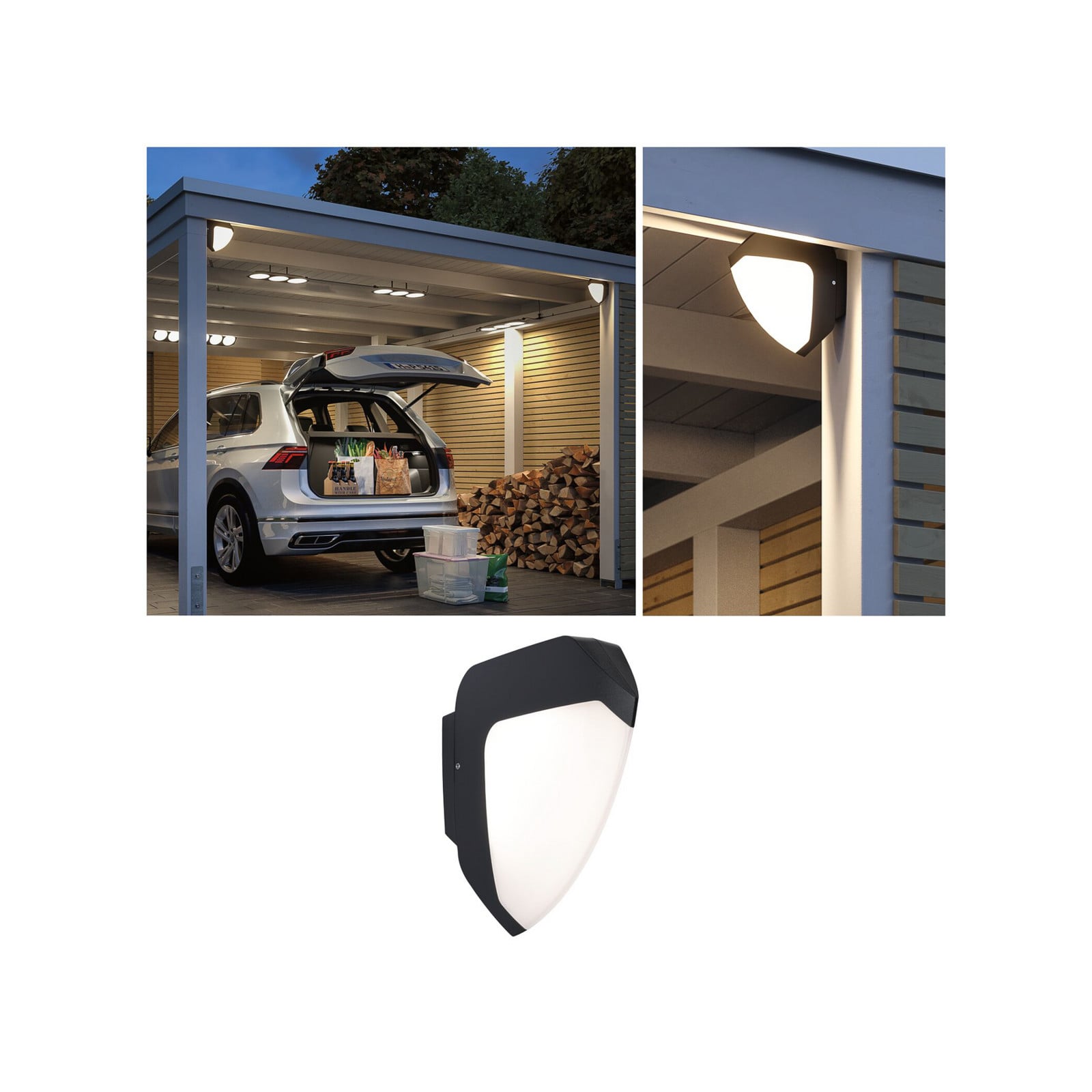 Ikosea Aplique Exterior con Sensor SWR Antracita - Paulmann - Moderno - Plástico - Angular