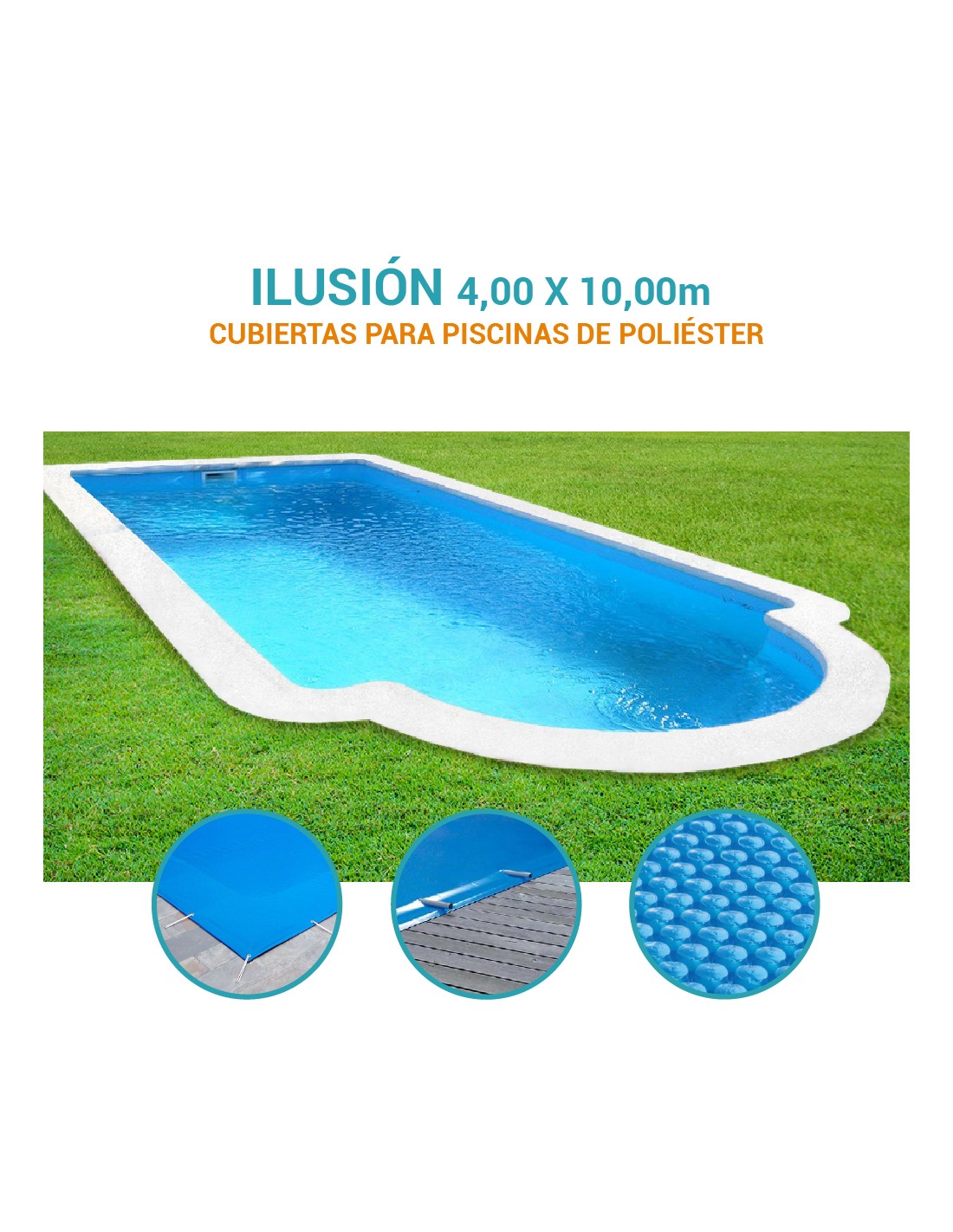 Ilusión | 4 x 10m | Cubiertas piscina de poliéster Coinpol