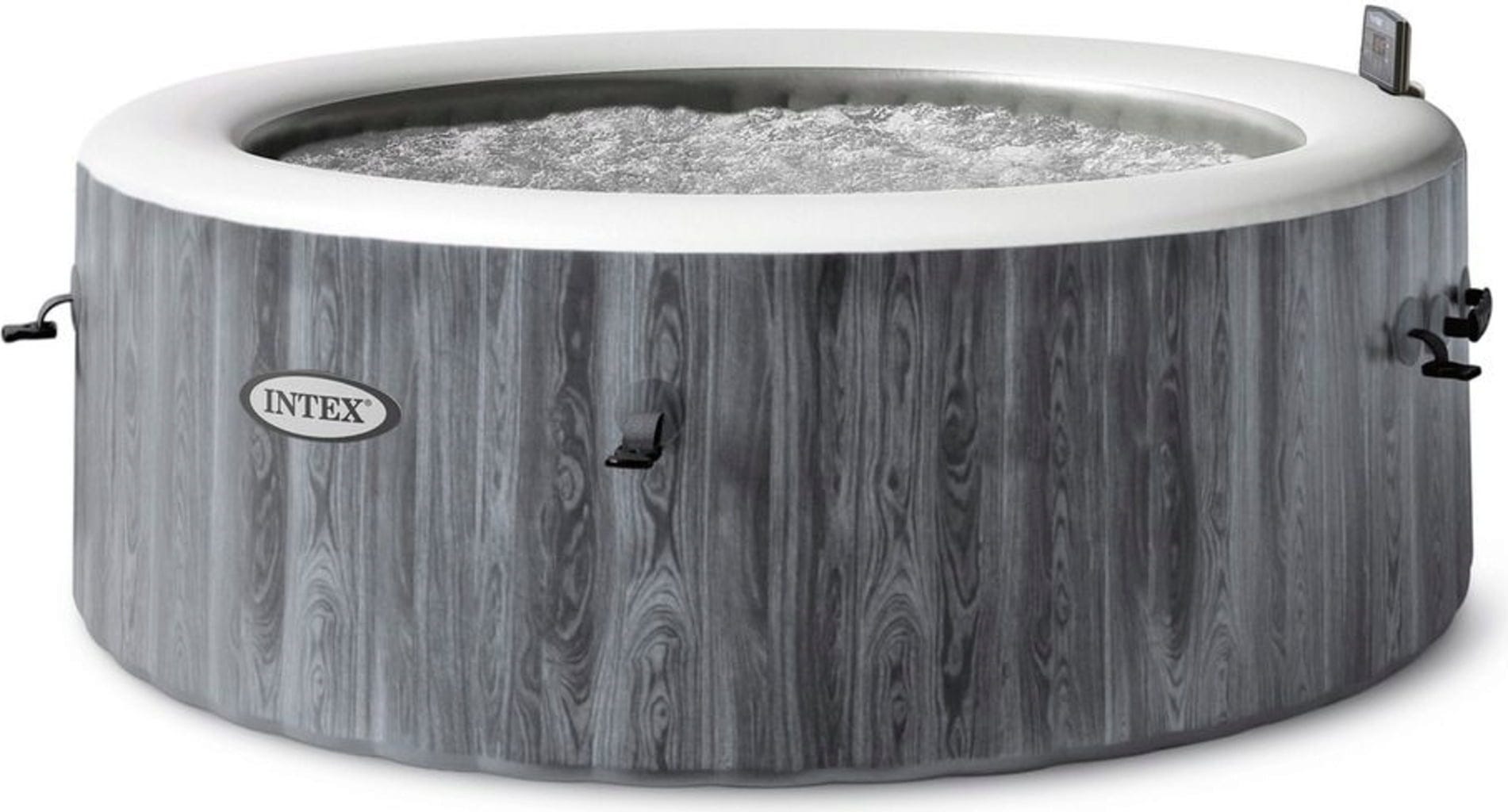 Intex Whirlpool Pure-Spa Bubble Greywood Deluxe - Klein - 1 Stk. mit Filterpumpe und Beleuchtung