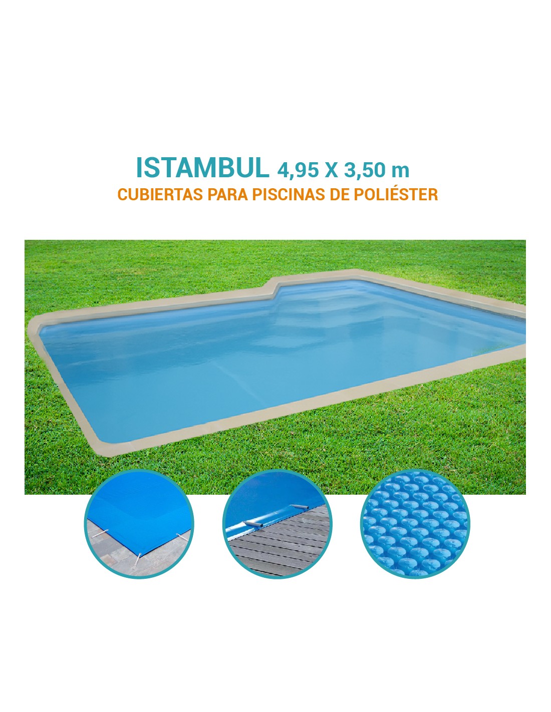 Istambul| 4,95 x 3,50m | Cubiertas piscina de poliéster Europa