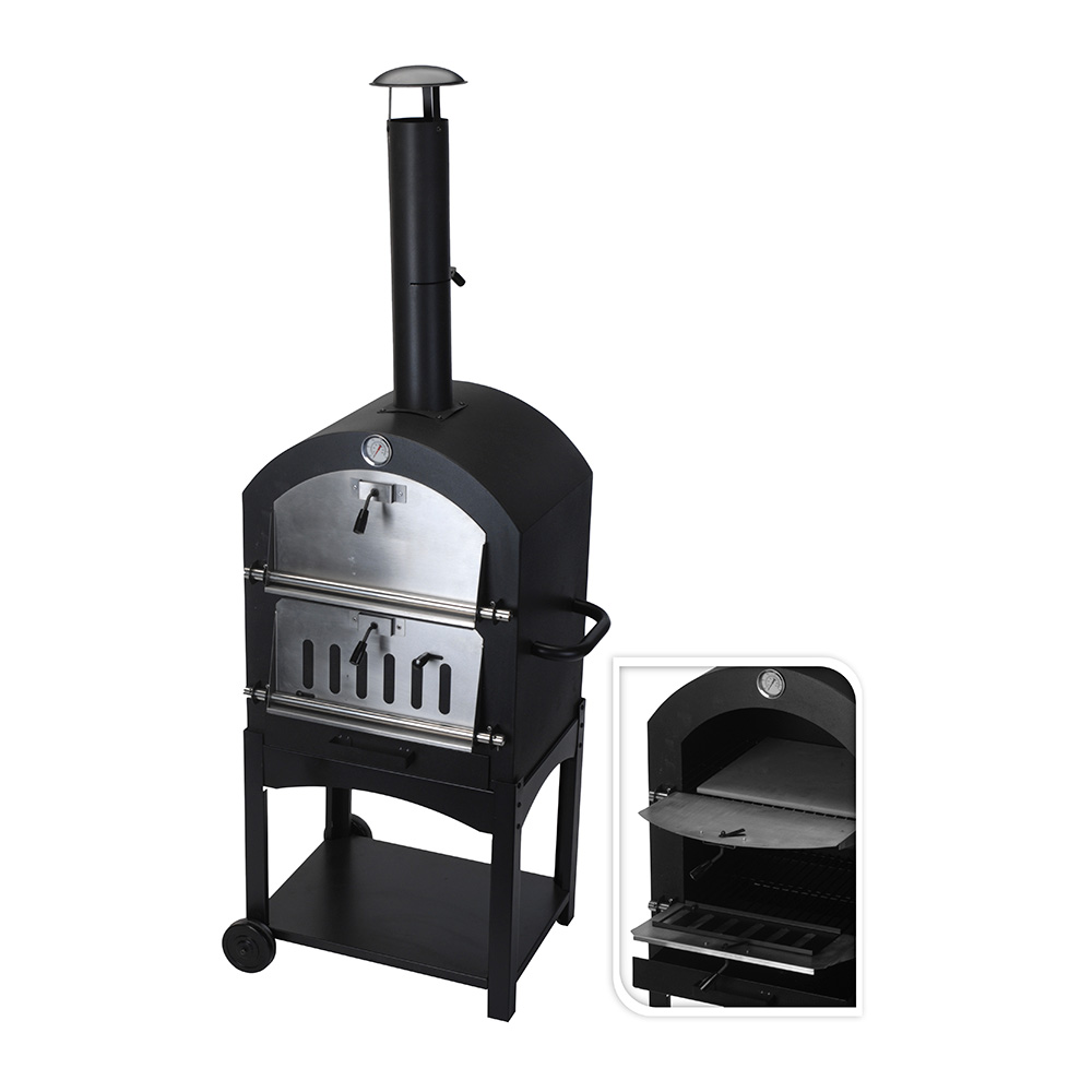 Koopman International Jardín Chimenea vaggan E070 Chimenea o terraza Horno Horno Barbacoa 3 in1 Griller, de Pizza, Baker